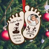 Personalisiertes Babyfoto-Holzornament – Weihnachtsgeschenkidee für Baby – Mein erstes Weihnachten